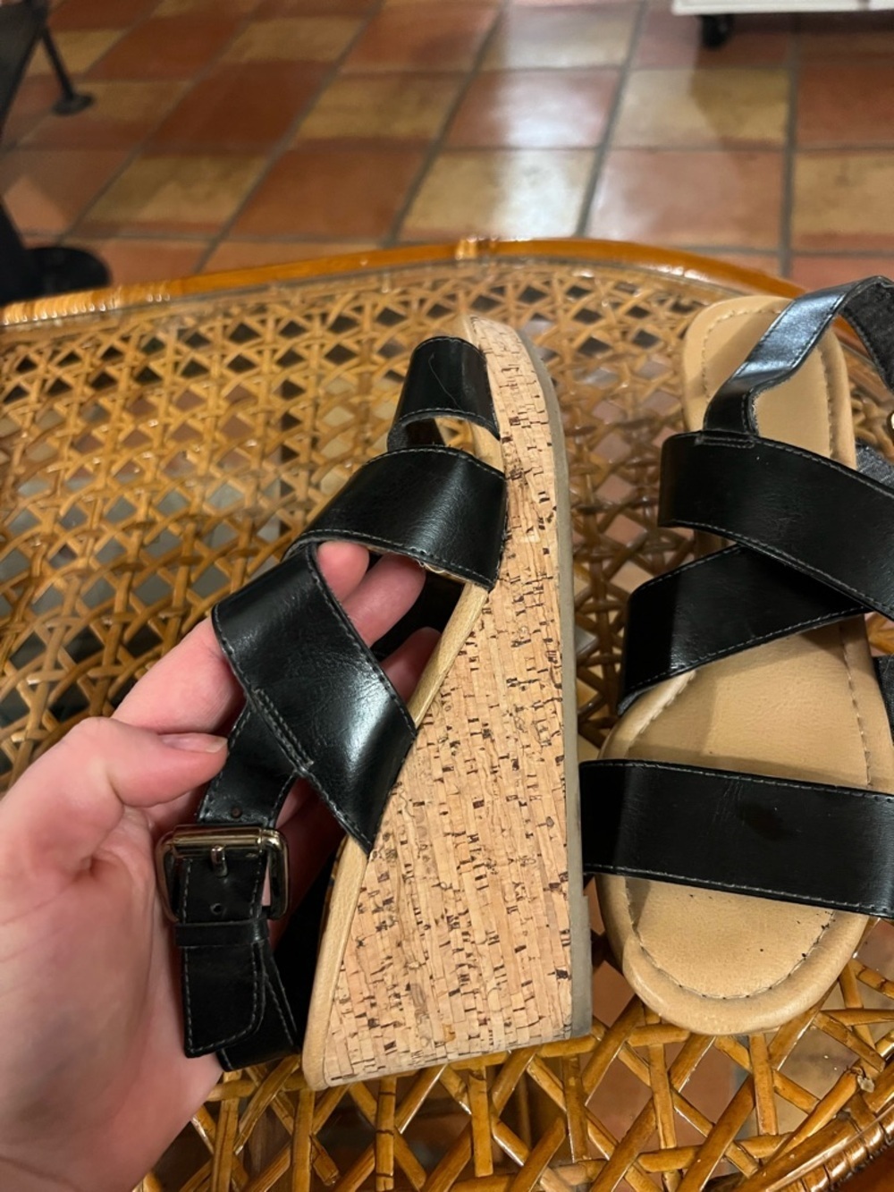 Dr. Scholl’s Black Strappy Slingback Comfort Sandals - Picture 2 of 6